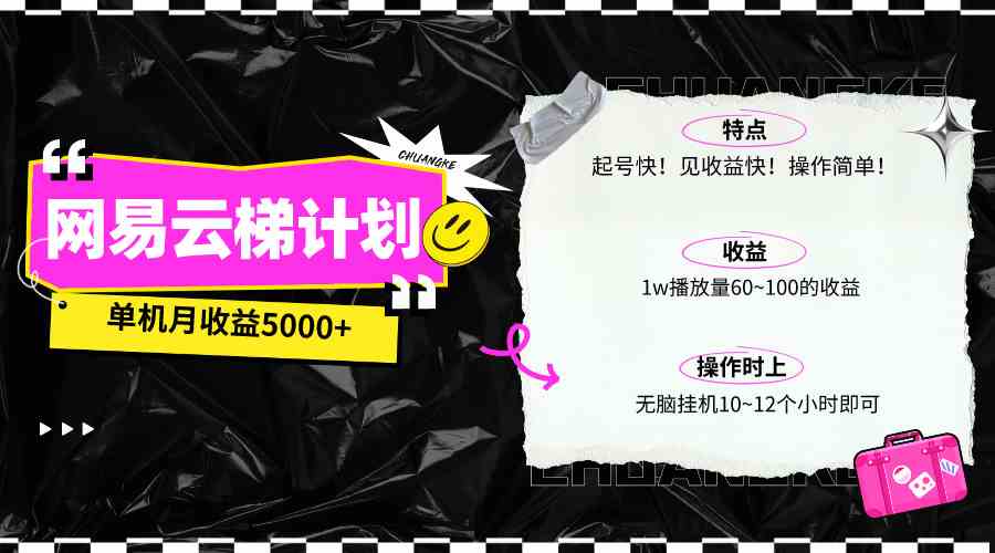 （10063期）最新网易云梯计划网页版，单机月收益5000+！可放大操作-吾藏分享