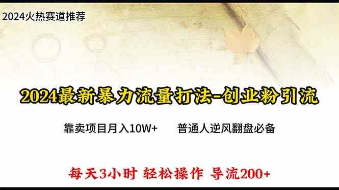 （10151期）2024年最新暴力流量打法，每日导入300+，靠卖项目月入10W+-吾藏分享