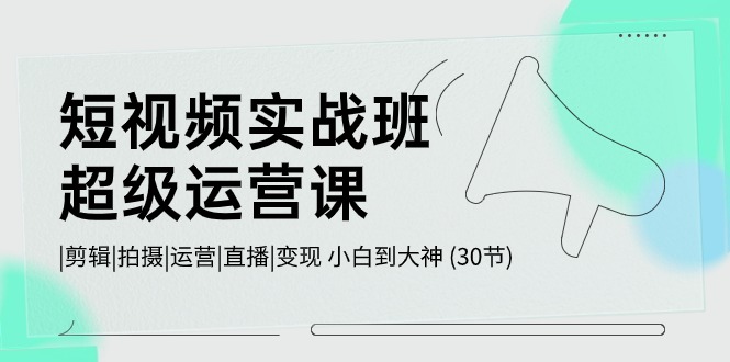（10836期）短视频实战班-超级运营课，|剪辑|拍摄|运营|直播|变现 小白到大神 (30节)-吾藏分享