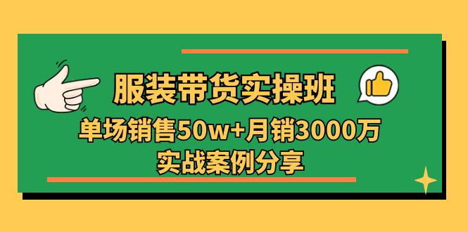 （11071期）服装带货实操培训班：单场销售50w+月销3000万实战案例分享（27节）-吾藏分享