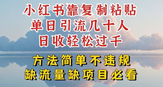 小红书靠复制粘贴单日引流几十人目收轻松过千，方法简单不违规【揭秘】-吾藏分享