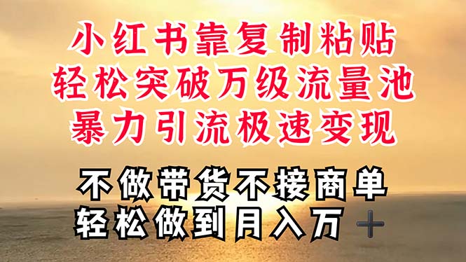 （11139期）深层揭秘小红书，靠复制粘贴，一周突破万级流量池，无脑搬运，暴力引流…-吾藏分享