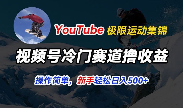 视频号冷门赛道撸收益，YouTube搬运极限运动集锦，暴力起号，操作简单流量高，轻松日入5张【揭秘】-吾藏分享