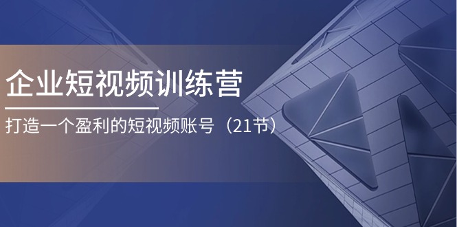 （11278期）企业短视频训练营：打造一个盈利的短视频账号（21节）-吾藏分享