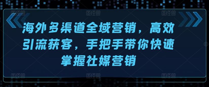海外多渠道全域营销，高效引流获客，手把手带你快速掌握社媒营销-吾藏分享