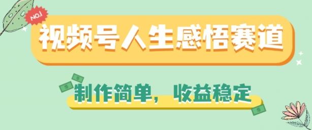 视频号人生感悟赛道，制作简单，收益稳定【揭秘】-吾藏分享