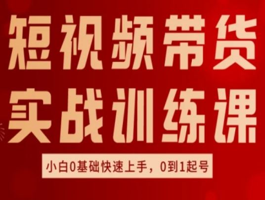 短视频带货实战训练课，好物分享实操，小白0基础快速上手，0到1起号-吾藏分享