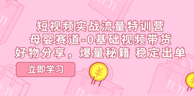 短视频实战流量特训营，母婴赛道-0基础带货，好物分享，爆量秘籍 稳定出单-吾藏分享