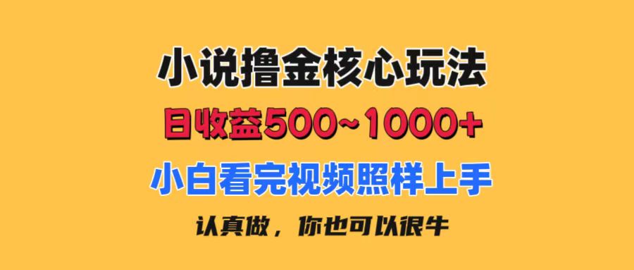 （11461期）小说撸金核心玩法，日收益500-1000+，小白看完照样上手，0成本有手就行-吾藏分享
