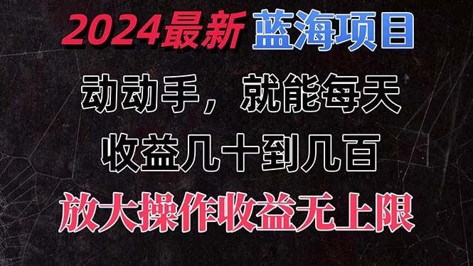 （11470期）有手就行的2024全新蓝海项目，每天1小时收益几十到几百，可放大操作收…-吾藏分享