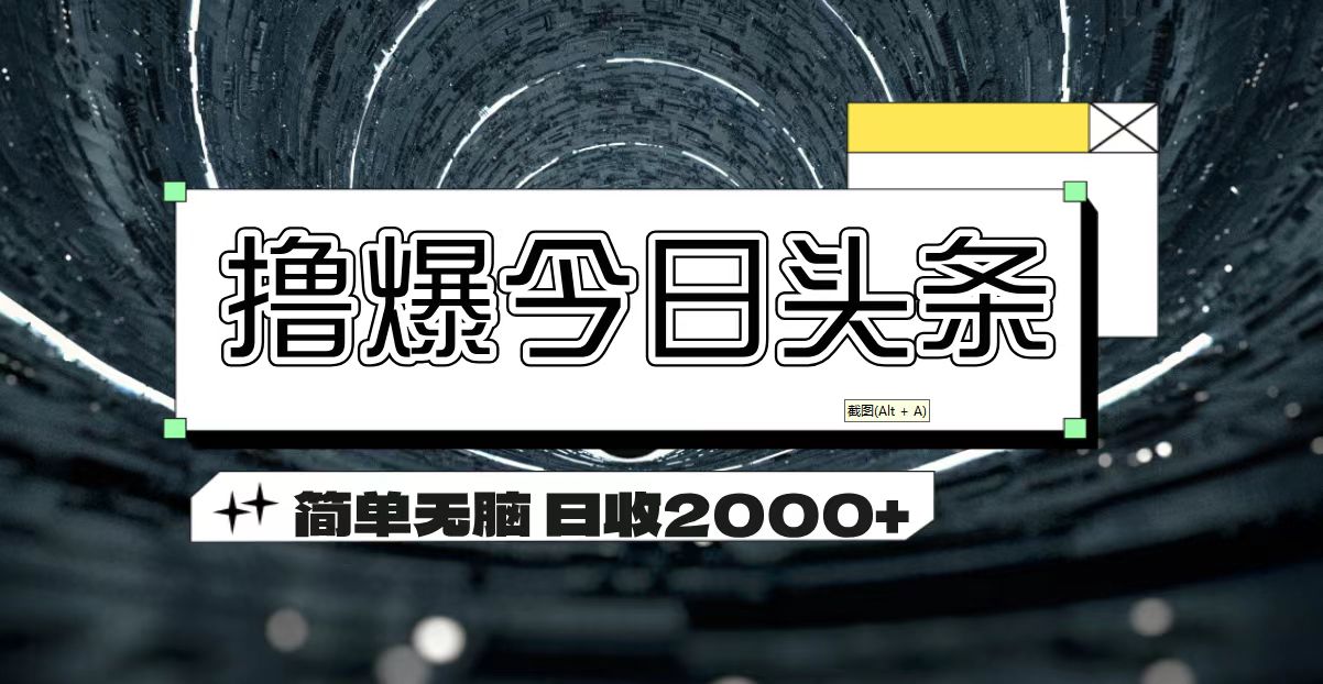 （11665期）撸爆今日头条 简单无脑操作 日收2000+-吾藏分享