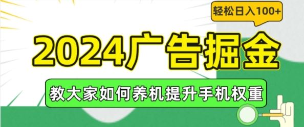 2024广告掘金，教大家如何养机提升手机权重，轻松日入100+【揭秘】-吾藏分享