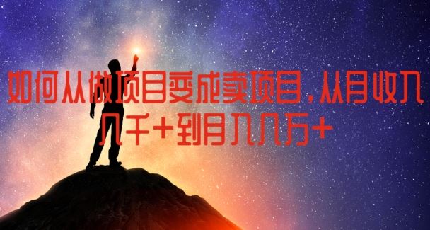 如何从做项目变成卖项目，从月收入几千到月入几万【揭秘】-吾藏分享