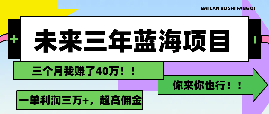 （11716期）未来三年，蓝海赛道，月入3万+-吾藏分享