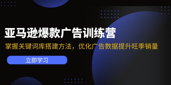 （11858期）亚马逊爆款广告训练营：掌握关键词库搭建方法，优化广告数据提升旺季销量-吾藏分享