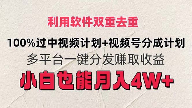 （11862期）利用软件双重去重，100%过中视频+视频号分成计划小白也可以月入4W+-吾藏分享