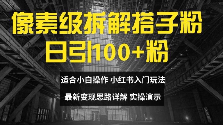 像素级拆解搭子粉，日引100+，小白看完可上手，最新变现思路详解【揭秘】-吾藏分享