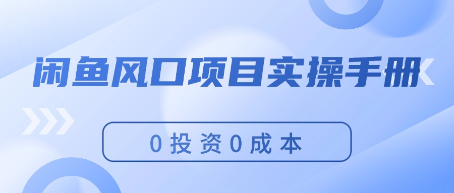 （11923期）闲鱼风口项目实操手册，0投资0成本，让你做到，月入过万，新手可做-吾藏分享