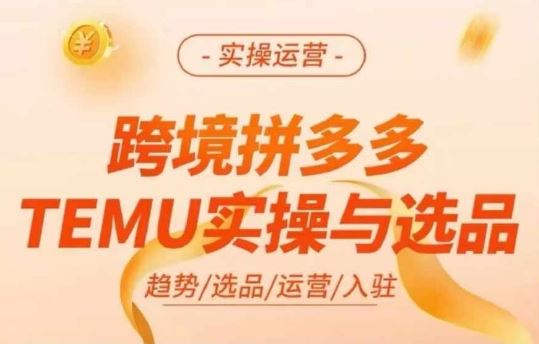 跨境拼多多TEMU实操与选品，多多temu跨境选品运营实操-吾藏分享