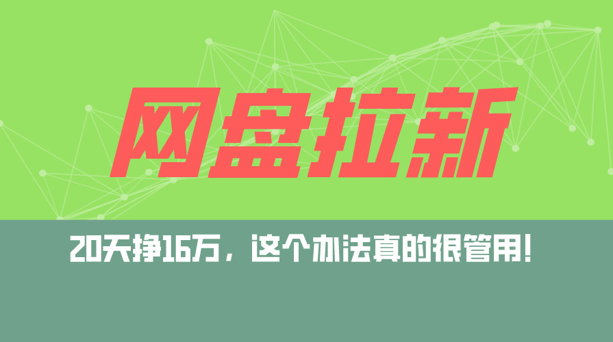 （12294期）网盘拉新+私域运营玩法，零基础入门，小白可操作，当天见效，日入5000+-吾藏分享