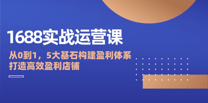 （12482期）1688实战运营课：从0到1，5大基石构建盈利体系，打造高效盈利店铺-吾藏分享