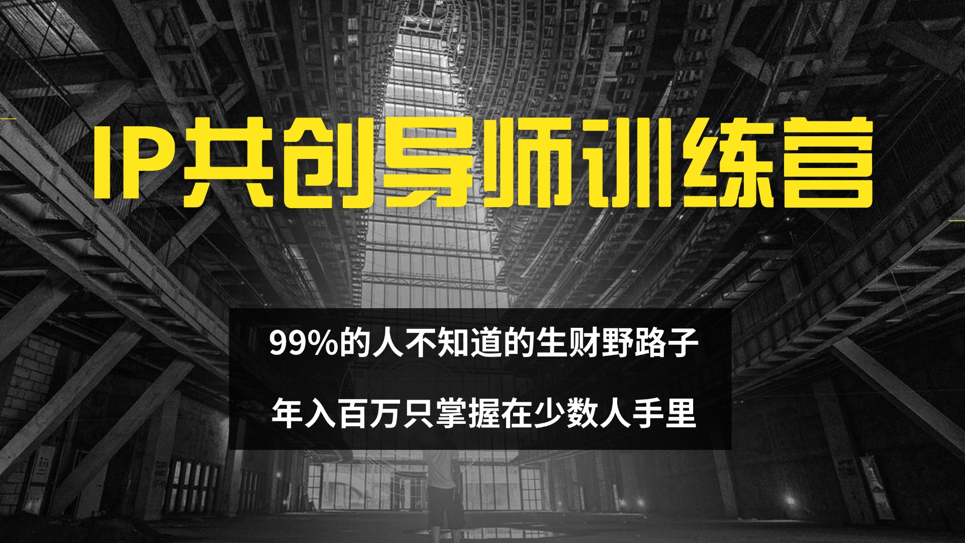 （12504期）IP共创导师训练营 99%的人不知道的生财野路子 只掌握在少数人手里-吾藏分享