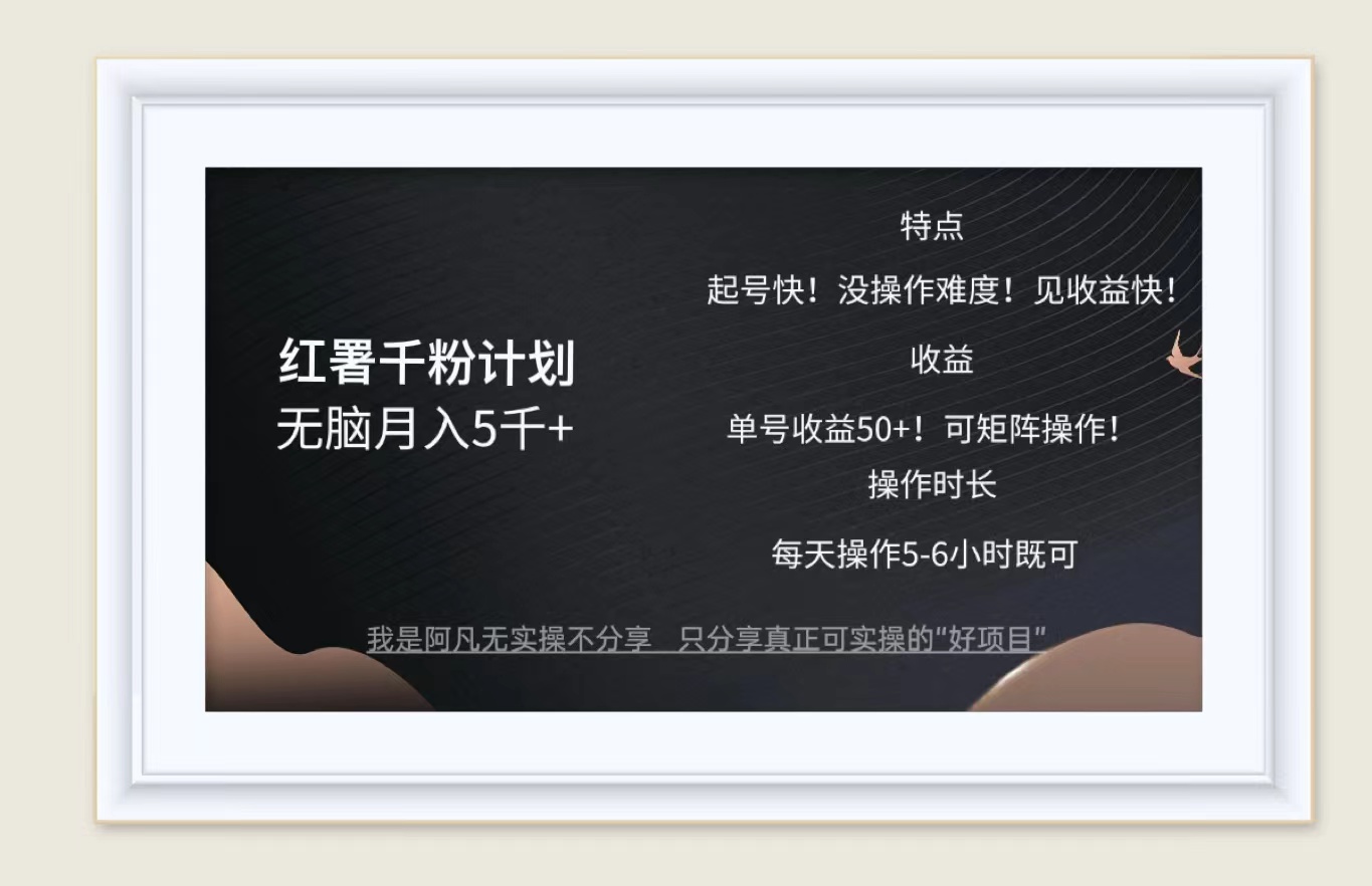 （12560期）红薯千粉计划无脑月入5千+！既做既赚！-吾藏分享
