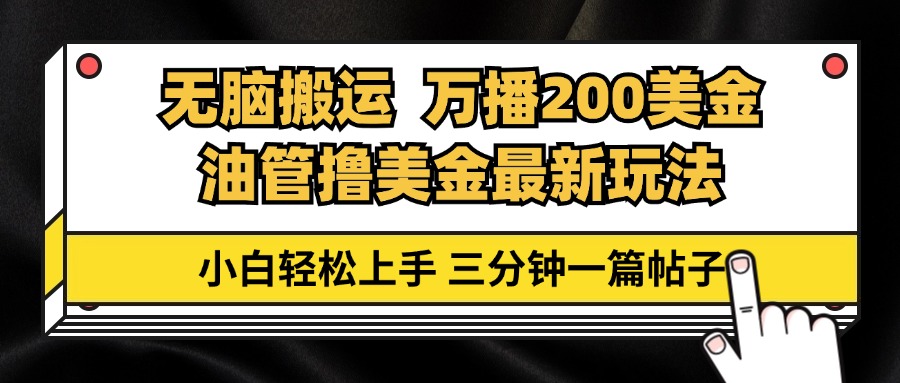 （13050期）油管无脑搬运撸美金玩法教学，万播200刀，三分钟一篇帖子，小白轻松上手-吾藏分享