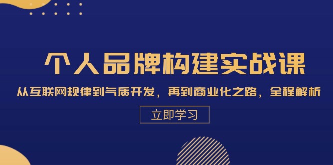 （13059期）个人品牌构建实战课：从互联网规律到气质开发，再到商业化之路，全程解析-吾藏分享