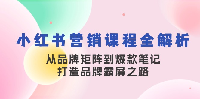 （13017期）小红书营销课程全解析，从品牌矩阵到爆款笔记，打造品牌霸屏之路-吾藏分享