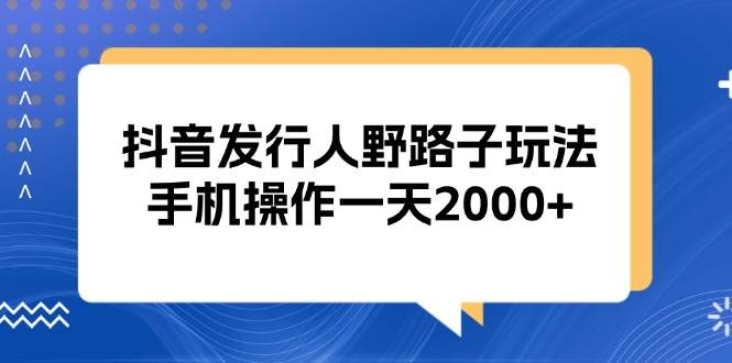 （13220期）抖音发行人野路子玩法，手机操作一天2000+-吾藏分享