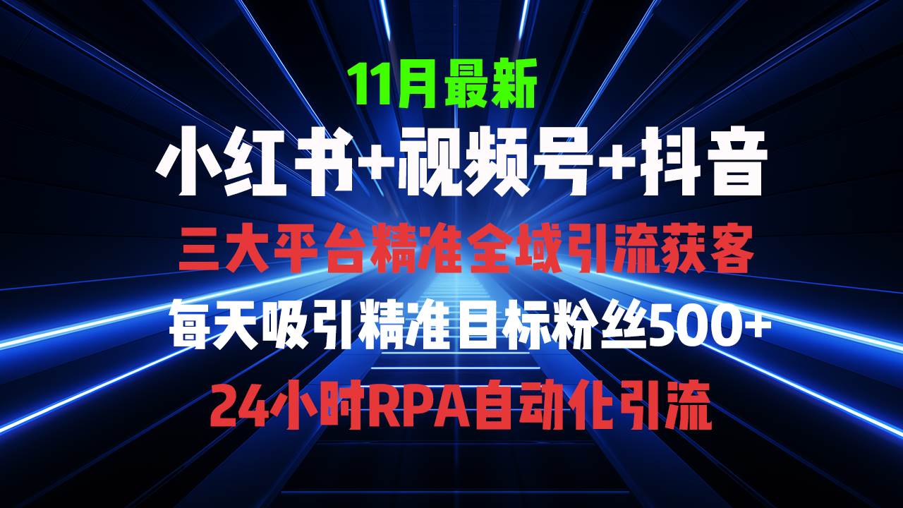 （13259期）全域多平台引流私域打法，小红书，视频号，抖音全自动获客，截流自…-吾藏分享