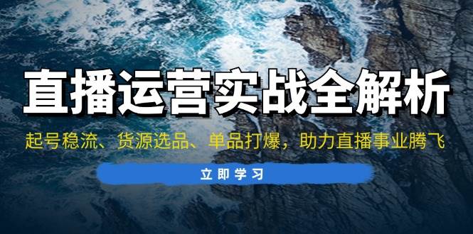 （13294期）直播运营实战全解析：起号稳流、货源选品、单品打爆，助力直播事业腾飞-吾藏分享