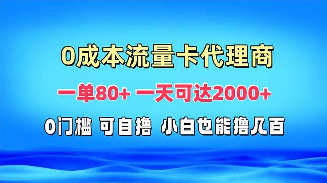 （13391期）免费流量卡代理一单80+ 一天可达2000+-吾藏分享