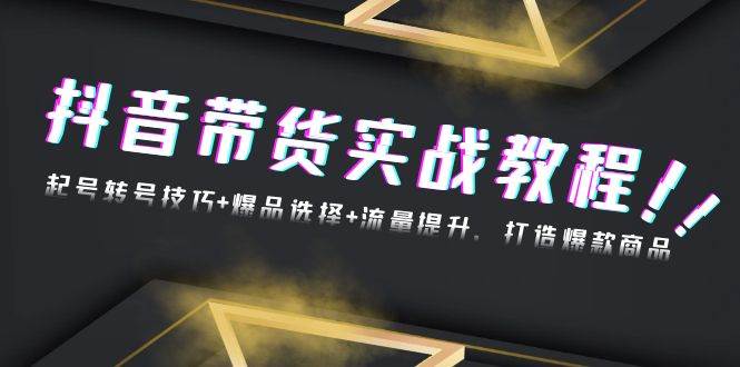（13526期）抖音带货实战教程：起号转号技巧+爆品选择+流量提升，打造爆款商品-吾藏分享