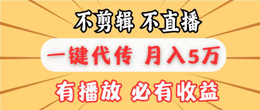 （13555期）不剪辑不直播，一键代发，月入5万懒人必备，我出视频你来发-吾藏分享
