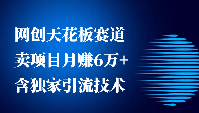 网创天花板赛道，卖项目月赚6万+，含独家引流技术（共26节课）-吾藏分享