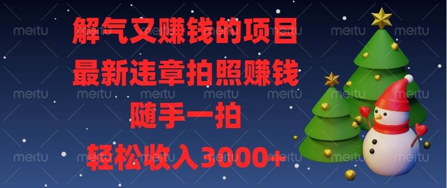 （13686期）解气又赚钱的项目，最新违章拍照赚钱，随手一拍，轻松收入3000+-吾藏分享