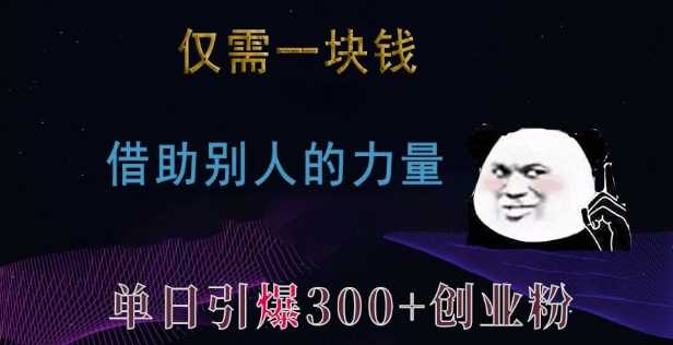 仅需一块钱，借助别人的力量，单日引爆300+创业粉、兼职粉【揭秘】-吾藏分享
