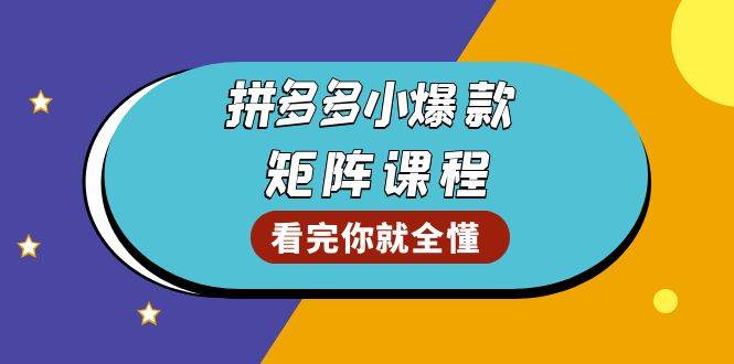 （13699期）拼多多爆款矩阵课程：教你测出店铺爆款，优化销量，提升GMV，打造爆款群-吾藏分享