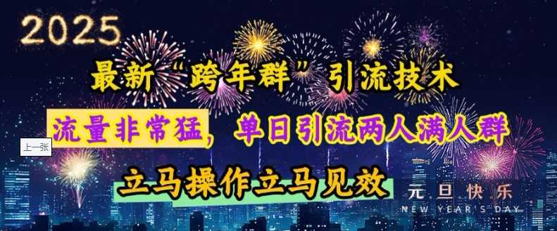 最新“跨年群”引流，流量非常猛，单日引流两人满人群，立马操作立马见效【揭秘】-吾藏分享
