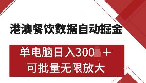 港澳数据全自动掘金，单电脑日入5张，可矩阵批量无限操作【揭秘】-吾藏分享