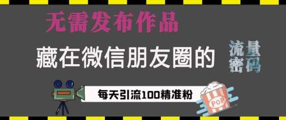 藏在微信朋友圈的流量密码，无需发布作品，单日引流100+精准创业粉【揭秘】-吾藏分享