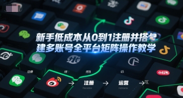 新手低成本从0到1注册并搭建多账号全平台矩阵操作教学，手机号-邮箱-IP-工具-吾藏分享