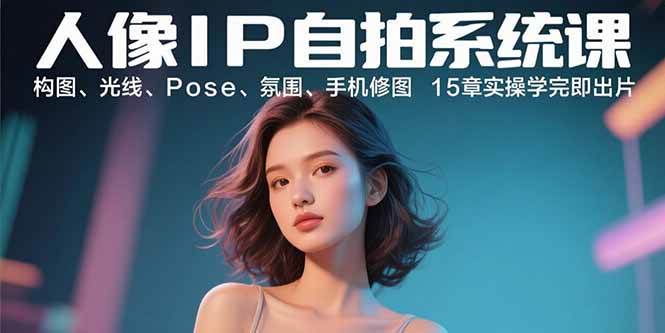 （15920期）人像IP自拍系统课：构图、光线、Pose、氛围、手机修图 15章实操学完即出片-吾藏分享