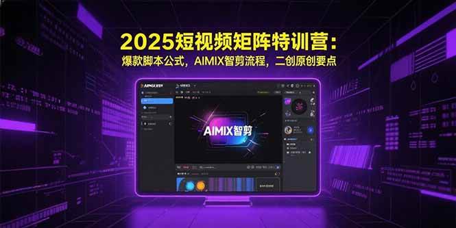（15475期）2025短视频矩阵特训营：爆款脚本公式，AIMIX智剪流程，二创原创要点-吾藏分享