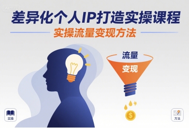 差异化个人IP打造实操课程，实操流量变现方法-吾藏分享