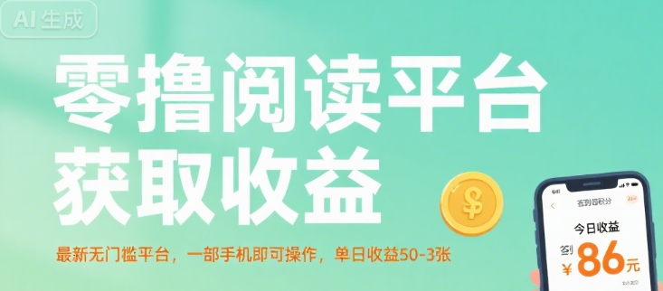 零撸阅读平台获取收益，最新无门槛平台，一部手机即可操作，单日收益50-3张【揭秘】-吾藏分享
