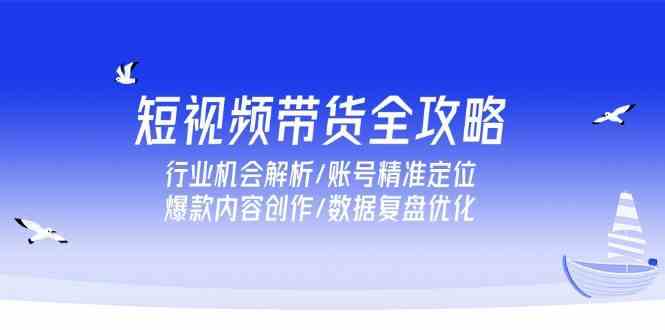 短视频带货全攻略，行业机会解析/账号精准定位/爆款内容创作/数据复盘优化-吾藏分享