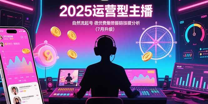 （15508期）2025运营型主播：自然流起号，微付费投放技巧，罗盘数据深度解析(7月更新)-吾藏分享